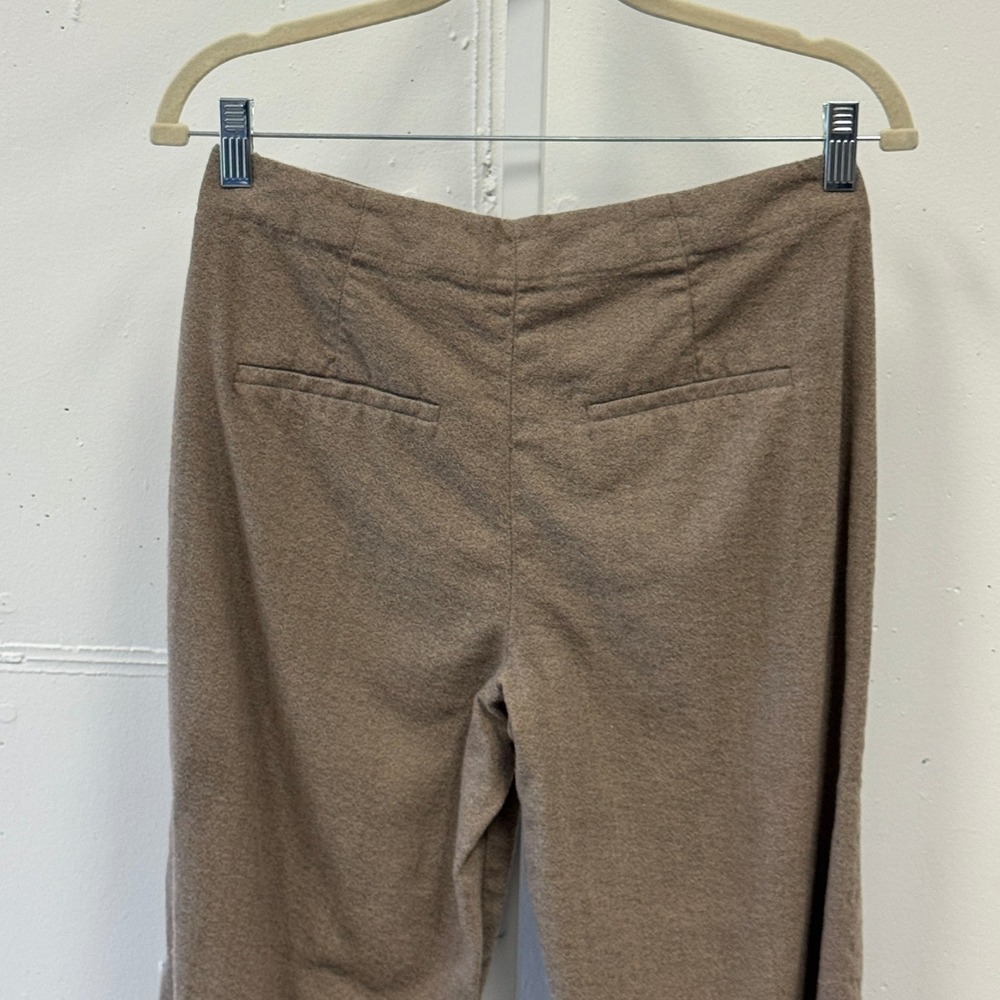 Vince Wool Blend Sailor Pants Taupe Brown Wide Leg Cropped V676721841 Size 4 - Picture 5 of 9